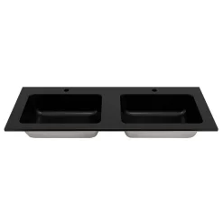 Clearance Wohnen 2 Becken Waschkonsole & Spiegel & Schrank - Crystoga (vierteilig)