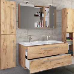 Discount Wohnen 178 cm breiter Badblock Einzelmöbel - Ursela (vierteilig)