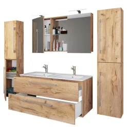 Discount Wohnen 178 cm breiter Badblock Einzelmöbel - Ursela (vierteilig)