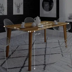 Online Wohnen 90 cm breiter Esstisch aus massiver Wildeiche - Eavy