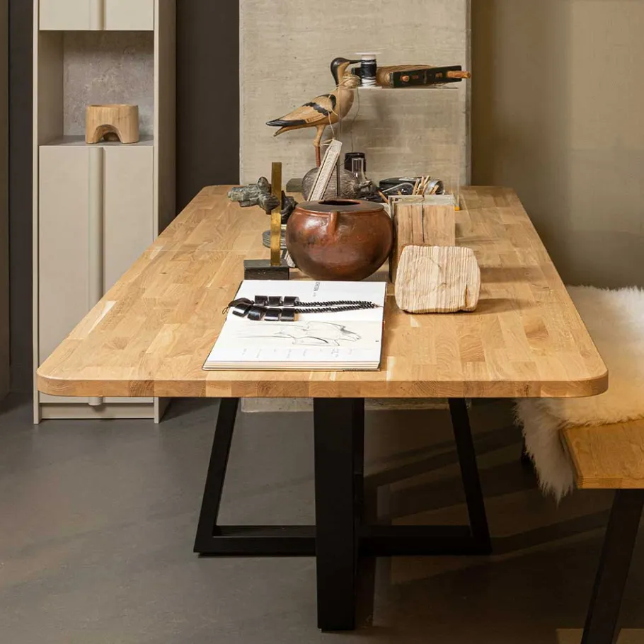 Clearance Wohnen 240 cm breiter Esszimmertisch aus Eichenholz - Serinina