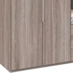 Discount Wohnen 300 cm breiter Falttürenschrank in Holzoptik dunkel - Riding