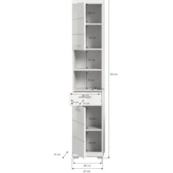 Hot Wohnen 37 cm breiter Hochschrank fürs Badezimmer - Henriette