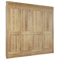 New Wohnen 200 cm breiter Kleiderschrank 4-türig in Asteiche - Zamron