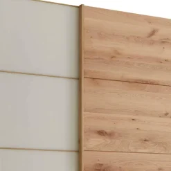 Best Wohnen 300 cm breiter Schwebetürenschrank mit Glas Beige - Nikoba