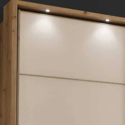 Best Wohnen 300 cm breiter Schwebetürenschrank mit Glas Beige - Nikoba