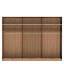 Best Wohnen 300 cm breiter Schwebetürenschrank mit Glas Beige - Nikoba