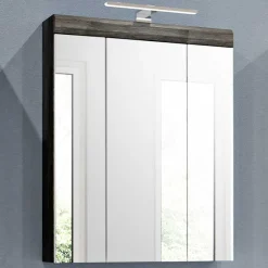Discount Wohnen 60 cm breiter Spiegelschrank fürs Badezimmer in Grau - Nancys