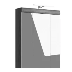 Discount Wohnen 60 cm breiter Spiegelschrank fürs Badezimmer in Grau - Nancys