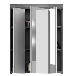 Discount Wohnen 60 cm breiter Spiegelschrank fürs Badezimmer in Grau - Nancys