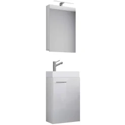 Clearance Wohnen 41 cm breiter Waschplatz in Weiß - Vulcanos (zweiteilig)