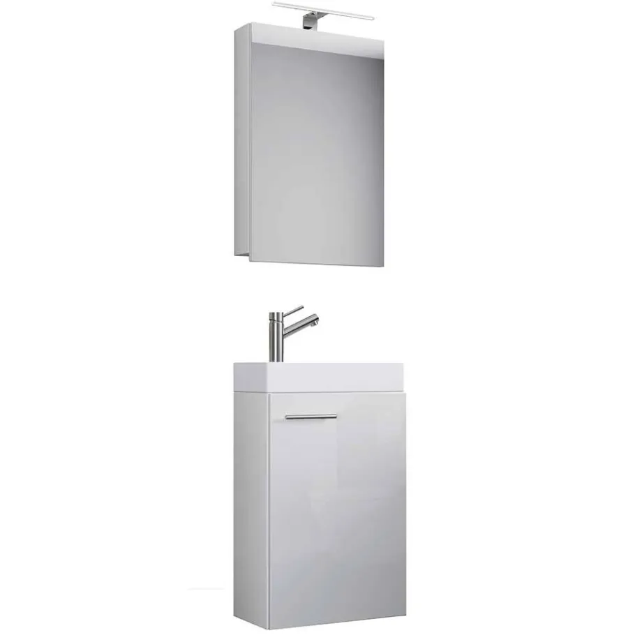 Clearance Wohnen 41 cm breiter Waschplatz in Weiß - Vulcanos (zweiteilig)
