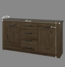 Online Wohnen 165 cm breites Flur-Sideboard mit Metallgriffen - Riostar