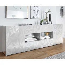 Discount Wohnen 241 cm breites Sideboard in Weiß HG - Vovasoma