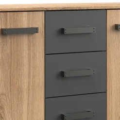 Outlet Wohnen 130 cm breites Sideboard in Plankeneiche NB - Enegal