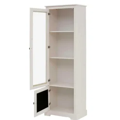 Sale Wohnen 180 cm hohe Landhausvitrine in Weiß mit Beige - Isvair I