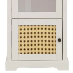 Sale Wohnen 180 cm hohe Landhausvitrine in Weiß mit Beige - Isvair I