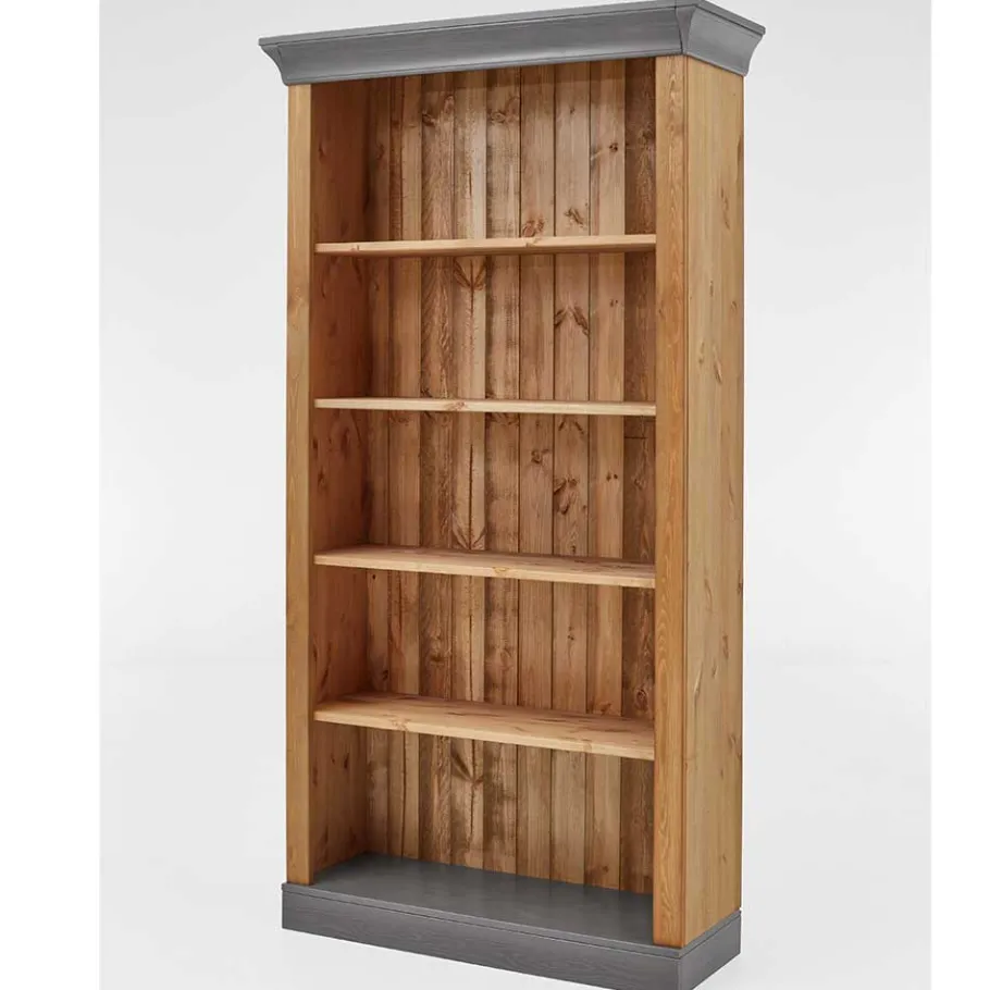 Online Wohnen 202 cm hohes Landhaus Bücherregal zweifarbig - Eshelas