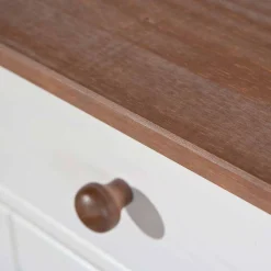 Wohnen 130 cm Kiefer Sideboard in Weiß Braun - Vatina