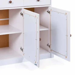 Wohnen 130 cm Kiefer Sideboard in Weiß Braun - Vatina