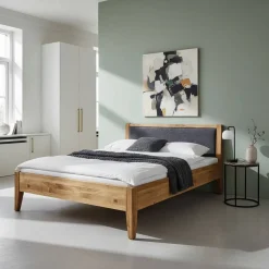 New Wohnen 220 cm langes Bett aus Wildeiche Natur - Masdamos