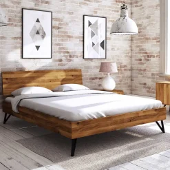 Outlet Wohnen 190 cm langes Bettgestell aus Wildeiche Holz - Mandirov
