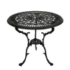 Online Wohnen 70 cm runder Aluminium Gartentisch in Dunkelgrau - Taruma