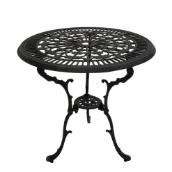 Online Wohnen 70 cm runder Aluminium Gartentisch in Dunkelgrau - Taruma