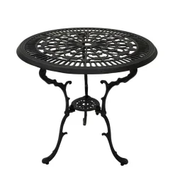 Online Wohnen 70 cm runder Aluminium Gartentisch in Dunkelgrau - Taruma