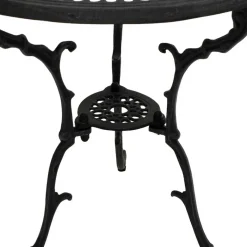 Online Wohnen 70 cm runder Aluminium Gartentisch in Dunkelgrau - Taruma