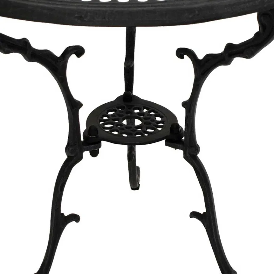 Online Wohnen 70 cm runder Aluminium Gartentisch in Dunkelgrau - Taruma