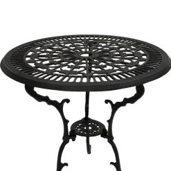 Online Wohnen 70 cm runder Aluminium Gartentisch in Dunkelgrau - Taruma