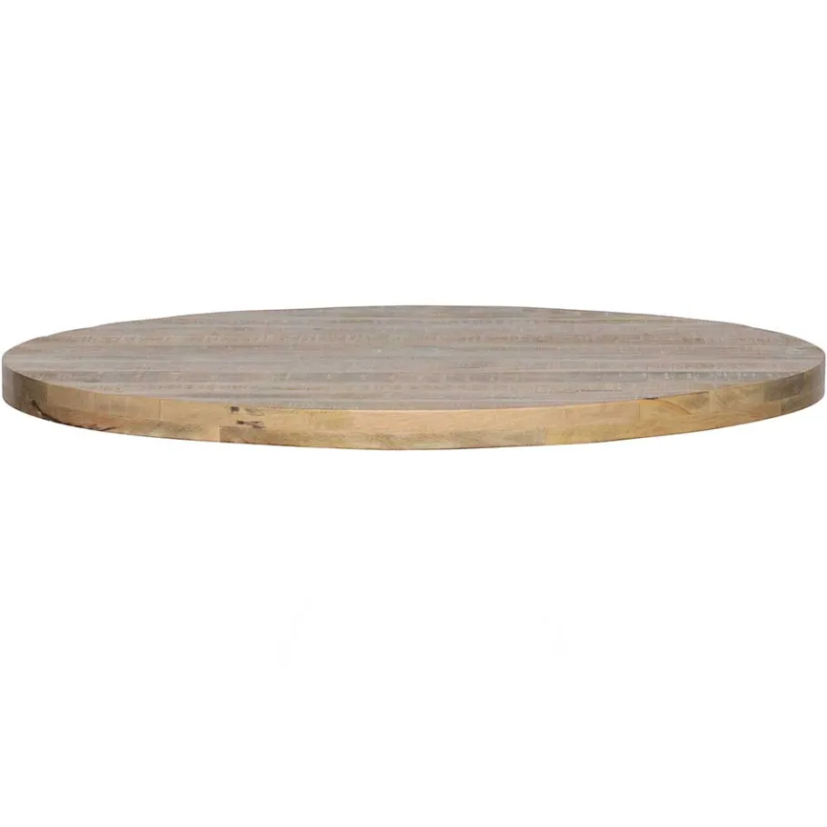 Outlet Wohnen 120 cm runder Tisch aus Mango Holz White Wash - Trois