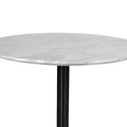 Clearance Wohnen 110 cm Runder Tisch in Marmor Optik Weiß-Grau - Lopoldo