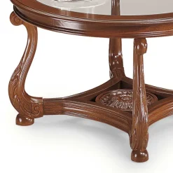 Clearance Wohnen 80 cm runder Wohnzimmer Glastisch mit Holzgestell - Vibon