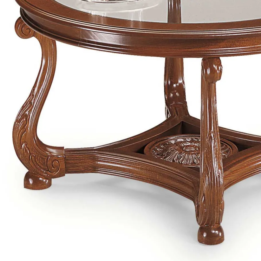 Clearance Wohnen 80 cm runder Wohnzimmer Glastisch mit Holzgestell - Vibon