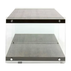 Online Wohnen 120 cm TV Element in Nussbaum & Transparent - Tomima