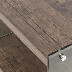 Online Wohnen 120 cm TV Element in Nussbaum & Transparent - Tomima