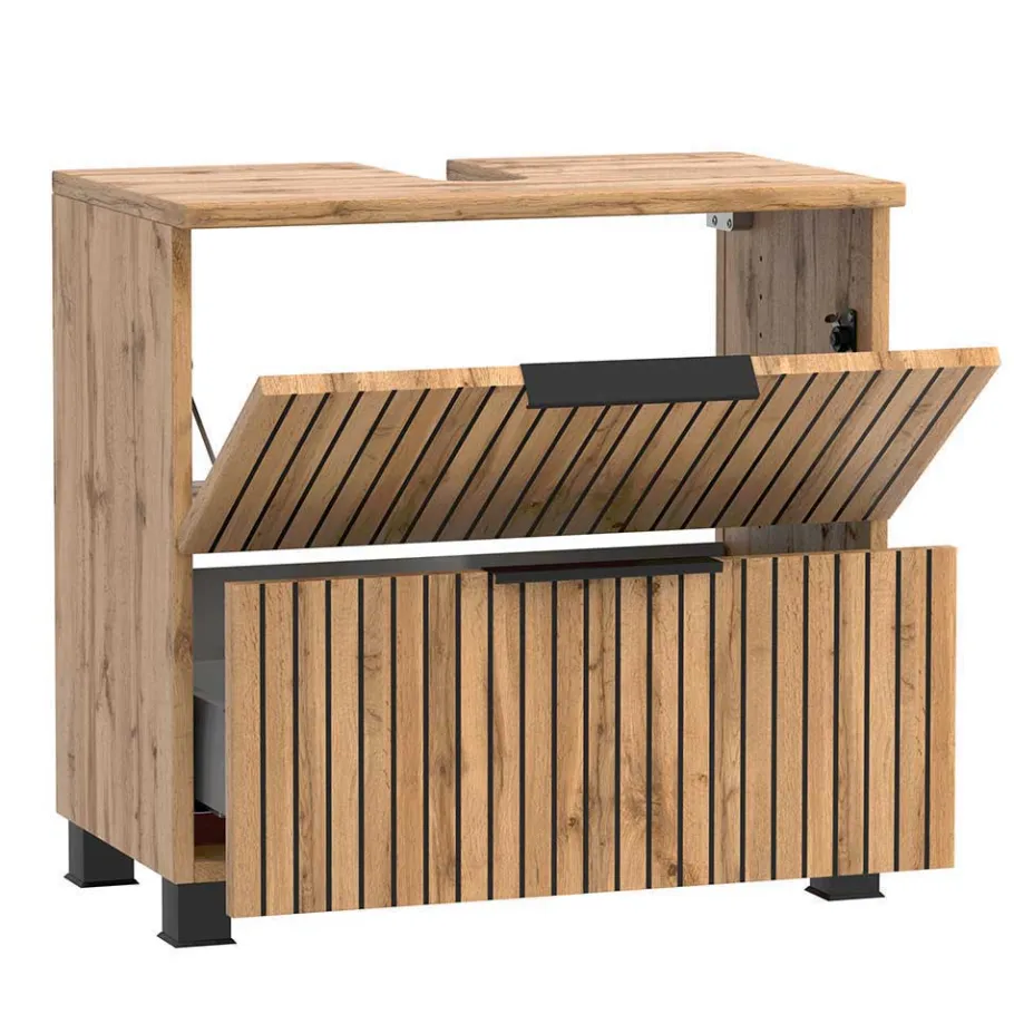 Discount Wohnen 60 cm Waschplatz & Unterschrank Set - Crystoga (dreiteilig)