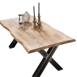 Outlet Wohnen 5 Größen Mango Designtisch mit Baumkante - Juniore