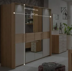 Discount Wohnen 2 Meter Kleiderschrank mit vier Türen - Emdsiva II