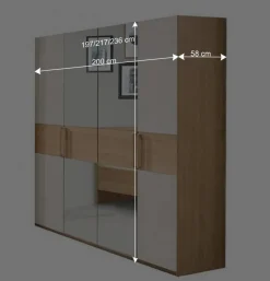 Discount Wohnen 2 Meter Kleiderschrank mit vier Türen - Emdsiva II