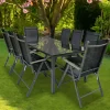 Hot Wohnen 8 Personen Garten-Sitzgruppe Set - Micaelo (neunteilig)