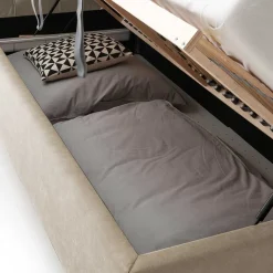 Wohnen 2 Personen Polsterbett mit 120 cm Kopfteil - Piton