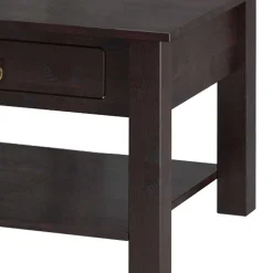 Wohnen 2 Schubladen Couchtisch aus Kiefer in Braun - Nauizia