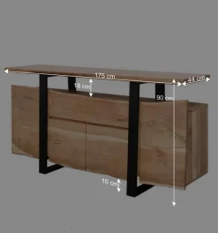 Online Wohnen Abgefahrenes Design Sideboard aus Akazie - Lussina