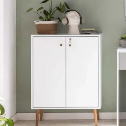 New Wohnen Abschließbarer Aktenschrank im Skandi Design - Niuna