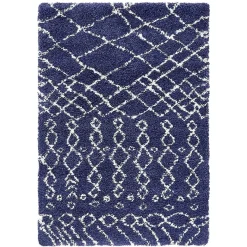 Outlet Wohnen Abstrakt gemusterter Läufer Teppich in Blau - Gunnar