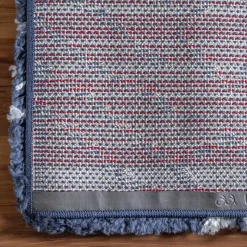 Outlet Wohnen Abstrakt gemusterter Läufer Teppich in Blau - Gunnar
