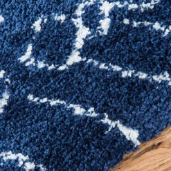 Outlet Wohnen Abstrakt gemusterter Läufer Teppich in Blau - Gunnar